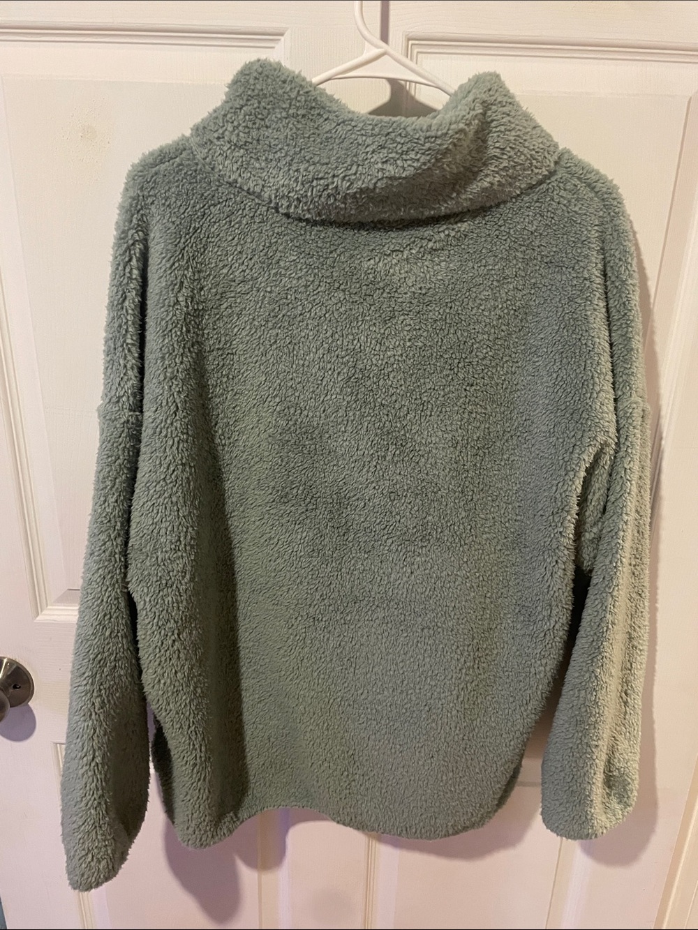 Balance Collection Plush Sherpa Pullover Jacket in Sage Green - Picture 3 of 4